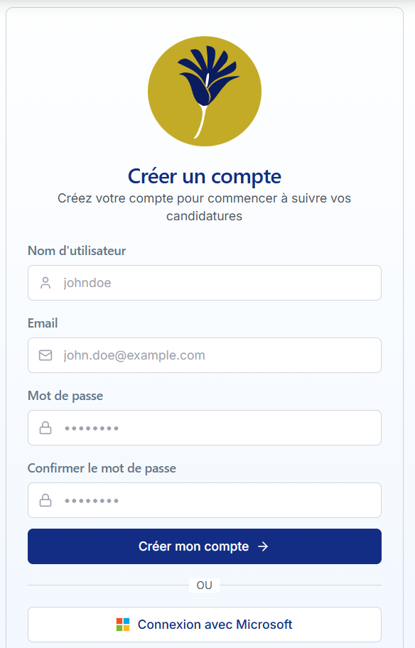 Créer un compte sur Trackjobs